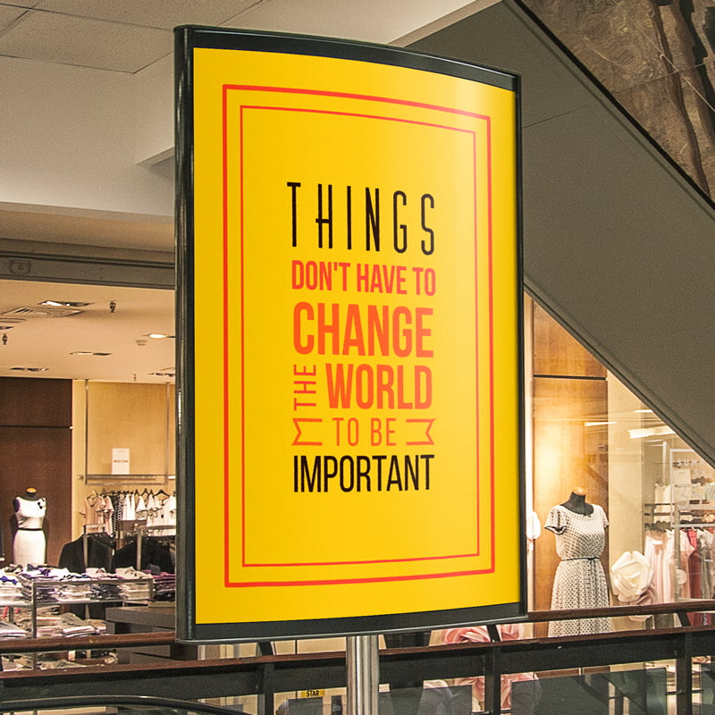Commercial poster panel sign in shopping centre