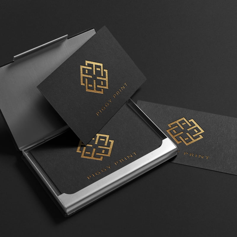 Premium business cards with gold embossed writing