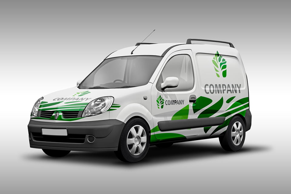 Company vehicle with custom decals