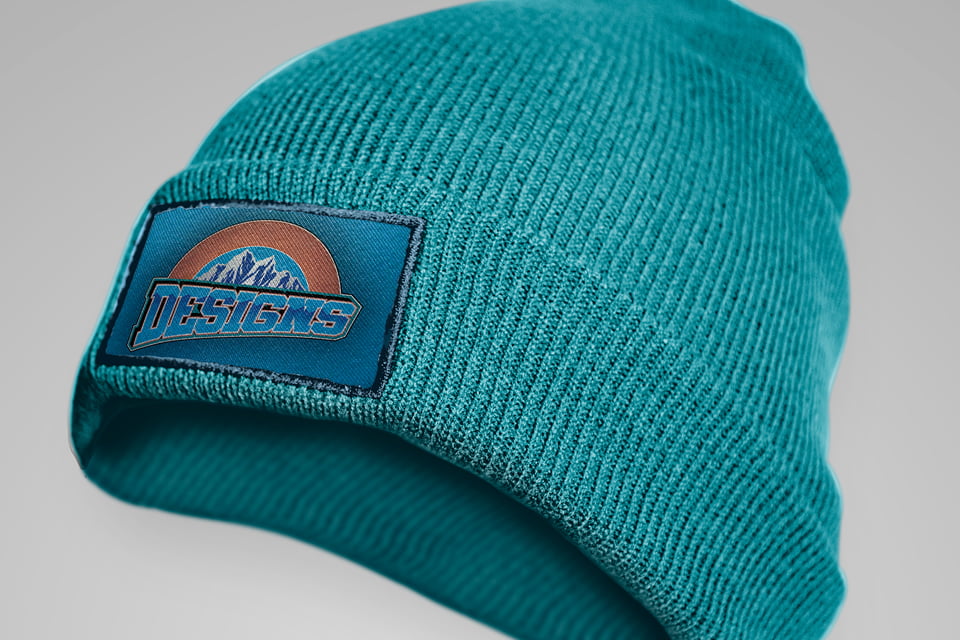 Embroidered woolly knitted hat